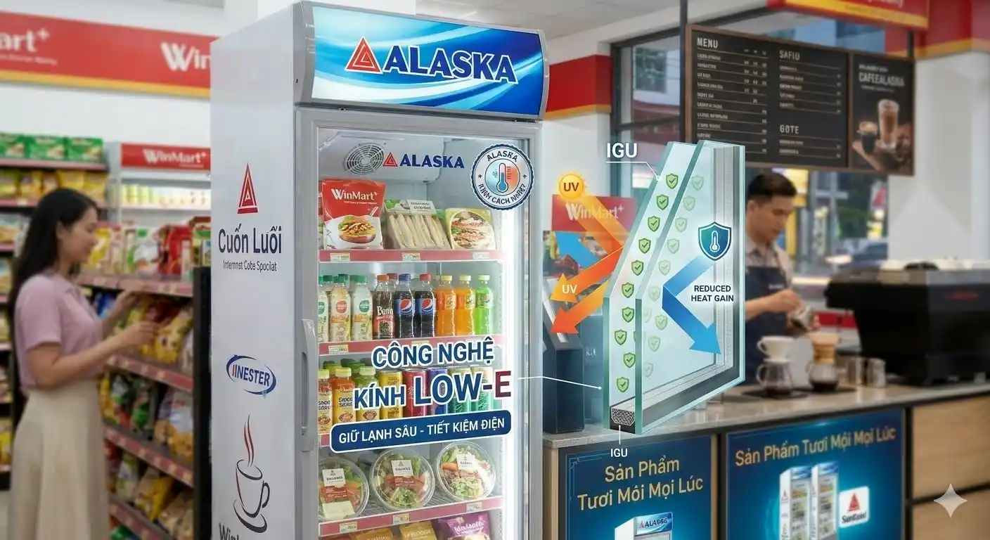 Công nghệ kính Low-E trên tủ mát Alaska