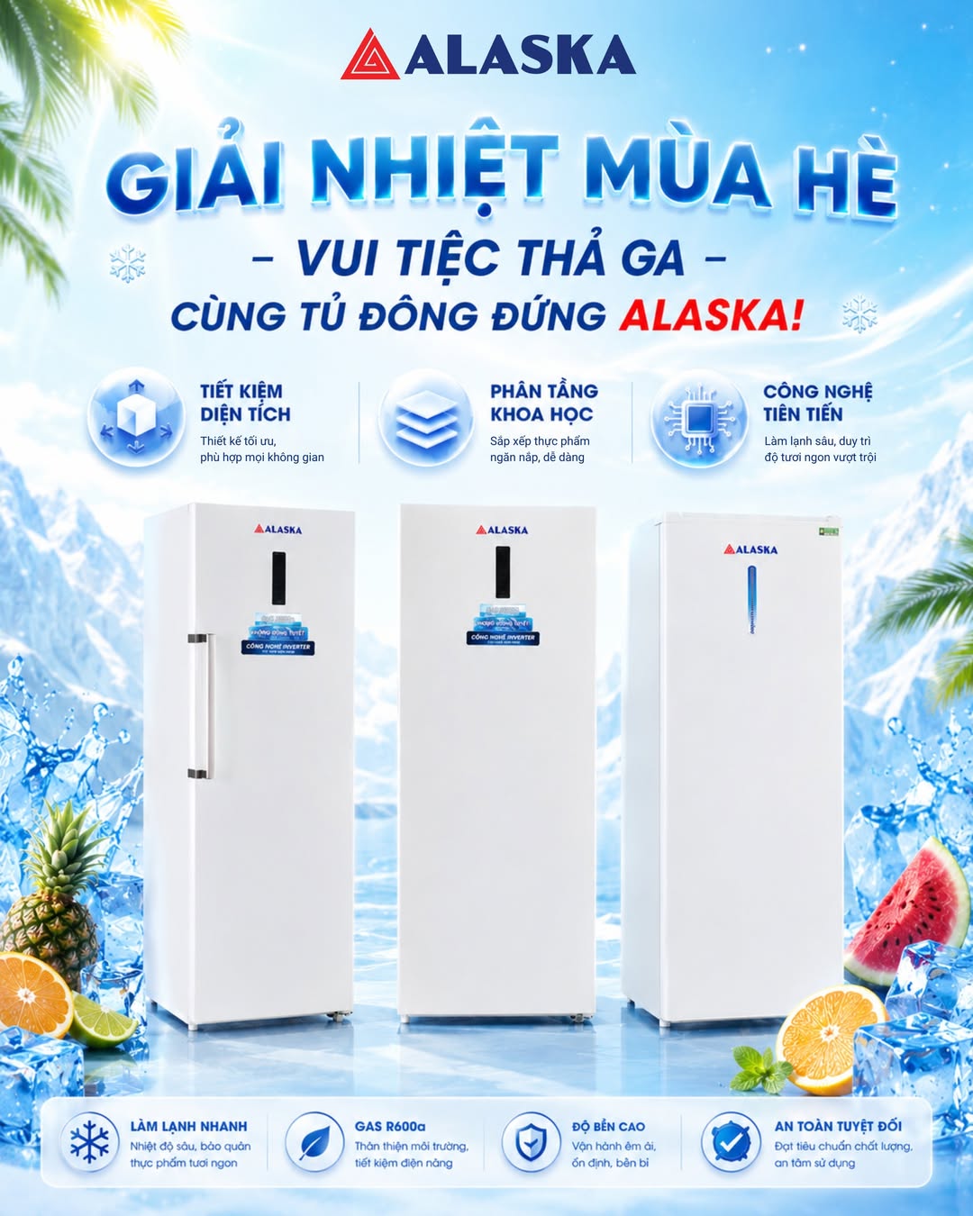Các tính năng nổi bật của tủ đông đứng Alaska