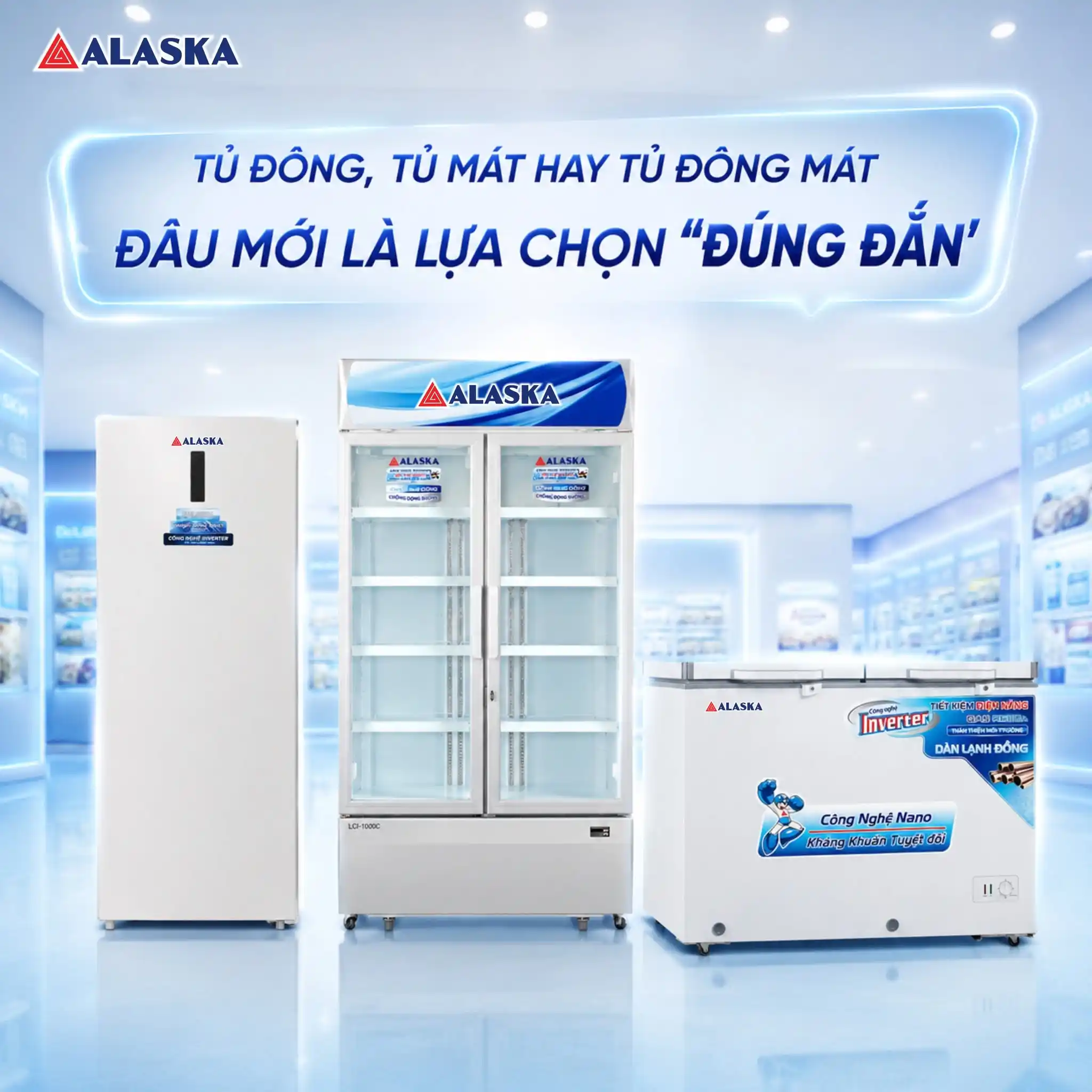 Lựa chọn giữa tủ đông và tủ mát Alaska cho gia đình