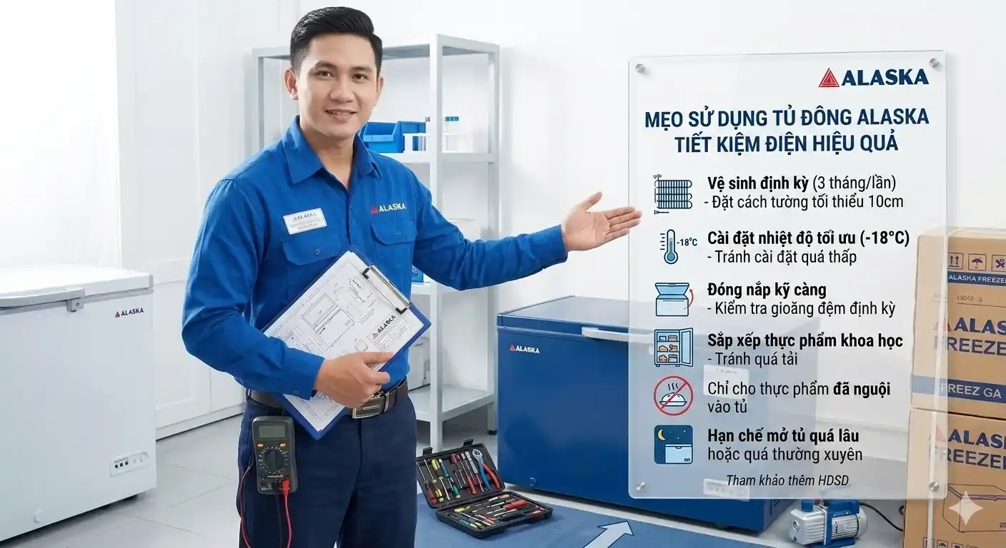 Mẹo sử dụng tủ đông Alaska tiết kiệm điện hiệu quả