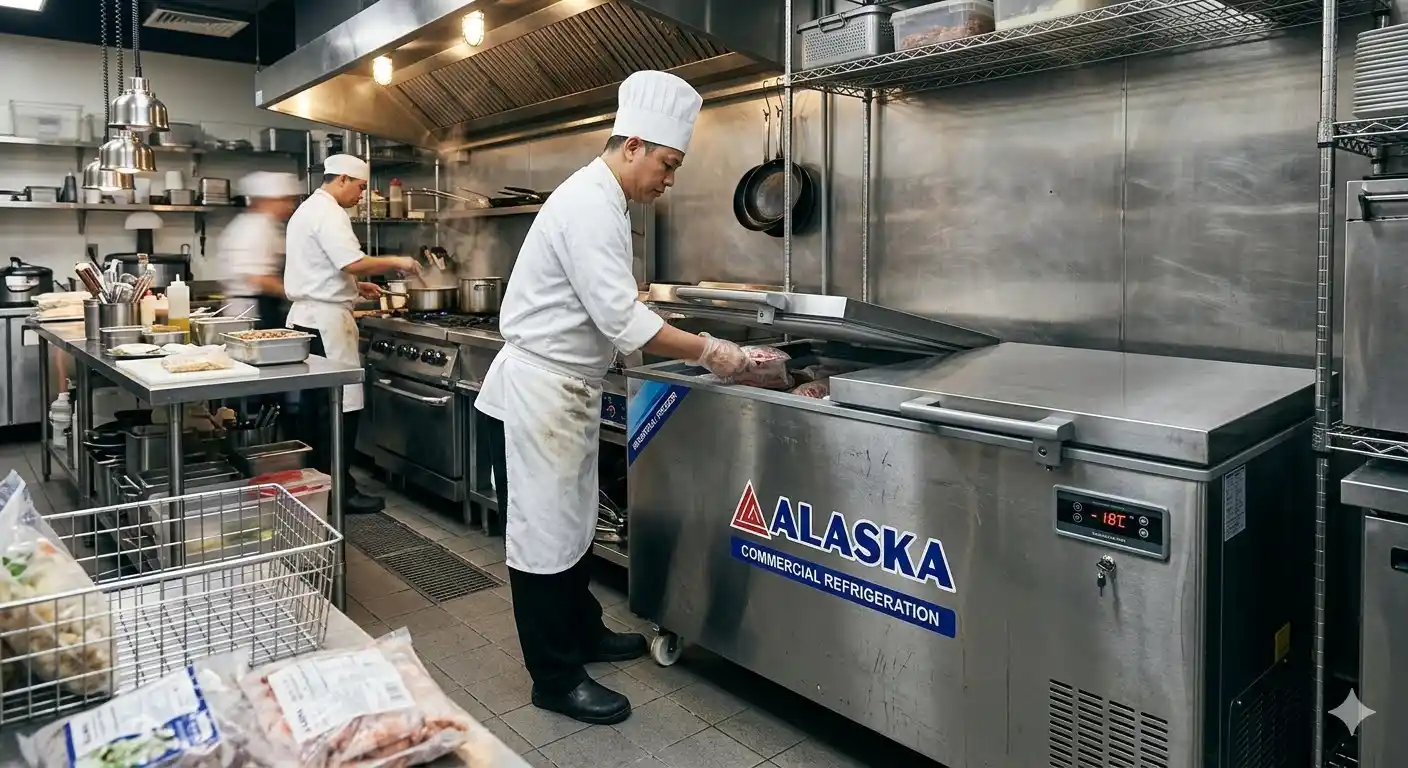 Tủ đông công nghiệp Alaska tại bếp nhà hàng
