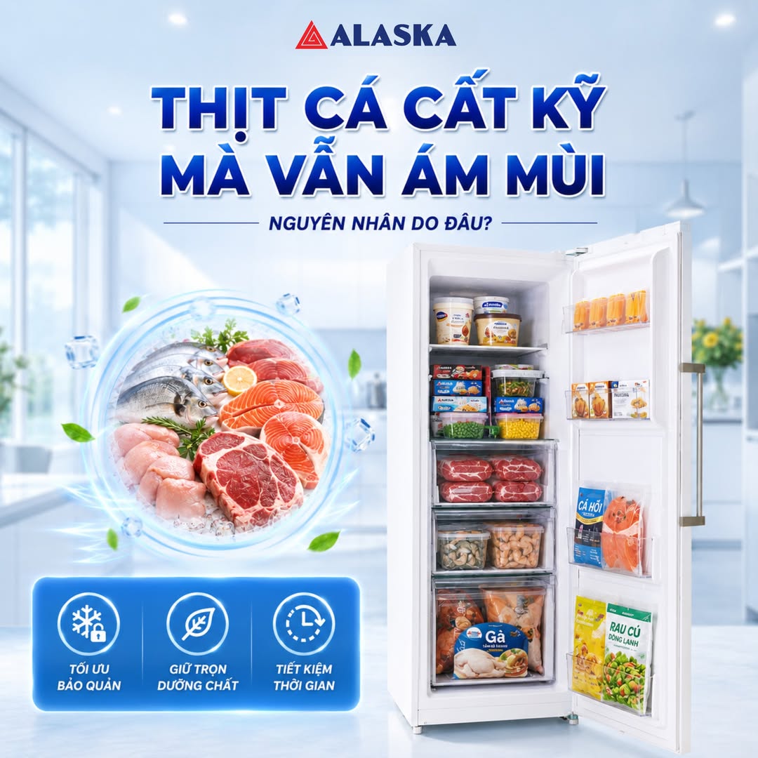 giải pháp lưu trự thực phẩm không bị ám mùi trên tủ đông đứng Alaska