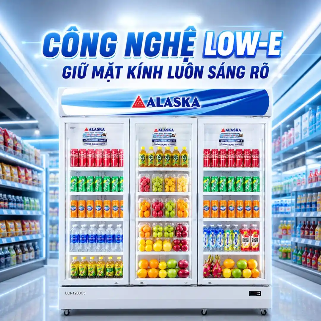Tủ mát đựng nước ngọt Alaska trưng bày bắt mắt