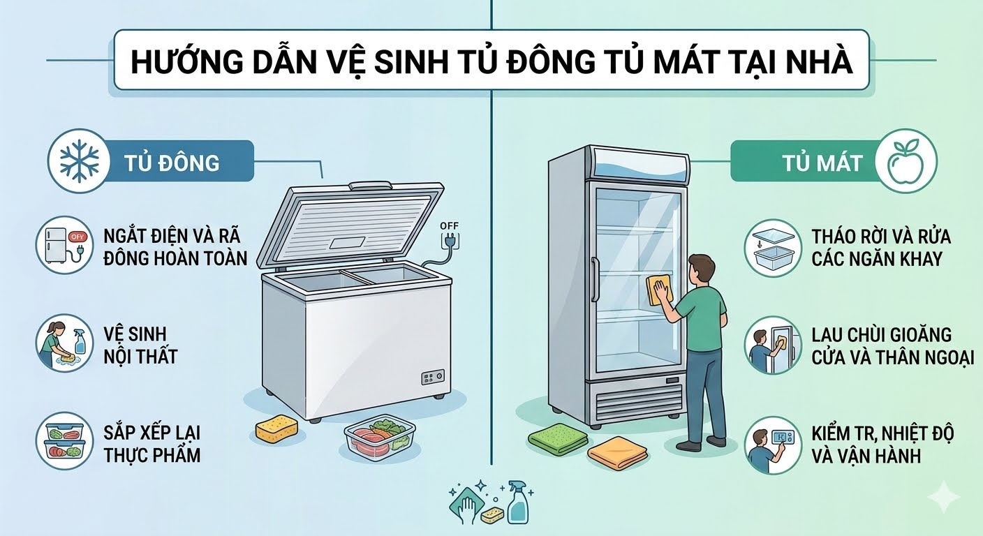 Quy trình vệ sinh bảo dưỡng tủ mát Alaska