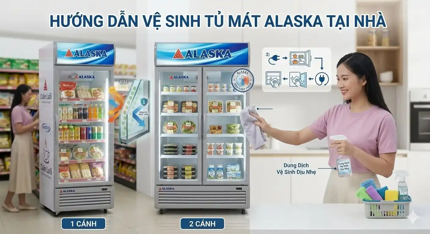 Hướng dẫn vệ sinh tủ mát Alaska tại nhà