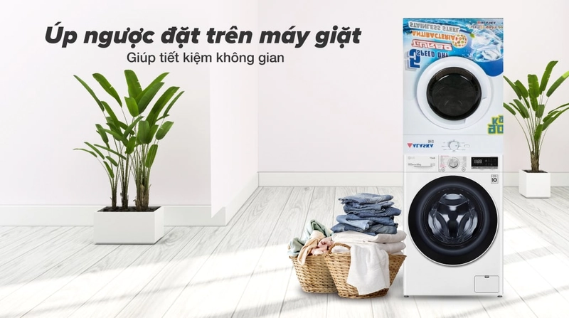máy sấy quần áo alaska có thể up ngược trồng lên nhau