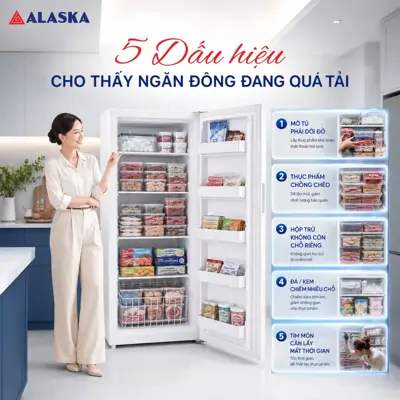 5 dấu hiệu cho thấy ngăn đông đang quá tải và giải pháp khắc phục
