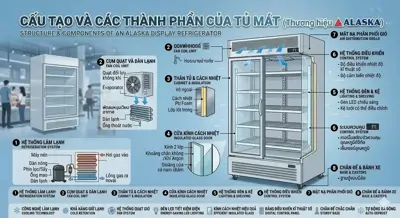 Cấu tạo tủ mát Alaska: Hiểu rõ để sử dụng bền bỉ và tiết kiệm điện (2026)