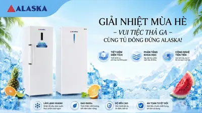 Giải nhiệt mùa hè cùng tủ đông đứng Alaska