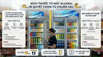 Kích thước tủ mát Alaska: Bí quyết chọn tủ chuẩn xác cho cửa hàng