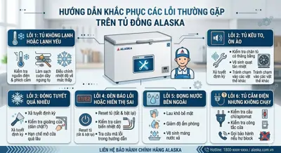Khắc phục các lỗi thường gặp trên tủ đông Alaska