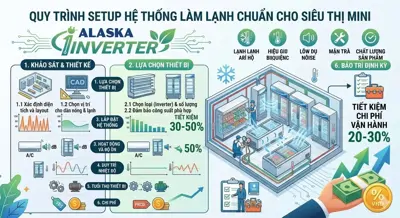 Quy trình Setup hệ thống làm lạnh chuẩn cho siêu thị mini & cửa hàng 2026