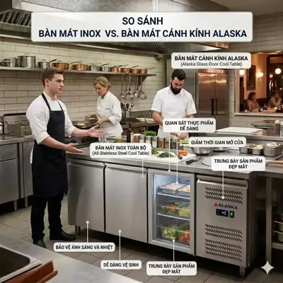 So sánh bàn mát inox và bàn mát cánh 