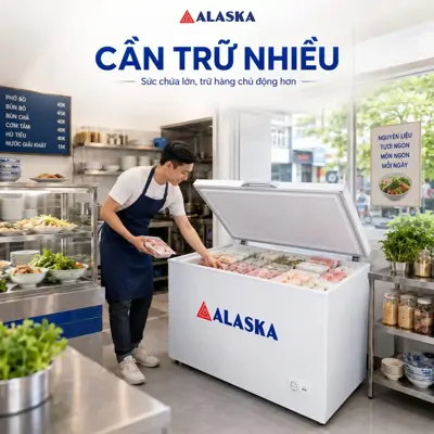 Tủ đông dung tích lớn Alaska: Giải pháp "cần trữ nhiều", chủ động nguồn nguyên liệu