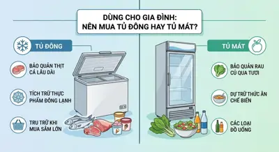 Chọn mua tủ đông hay tủ mát cho gia đình