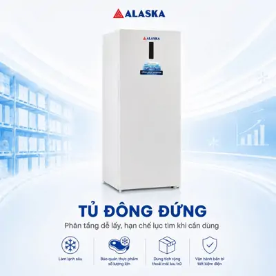 Tủ đông đứng Alaska chính hãng Phân tầng thông minh tiết kiệm diện tích
