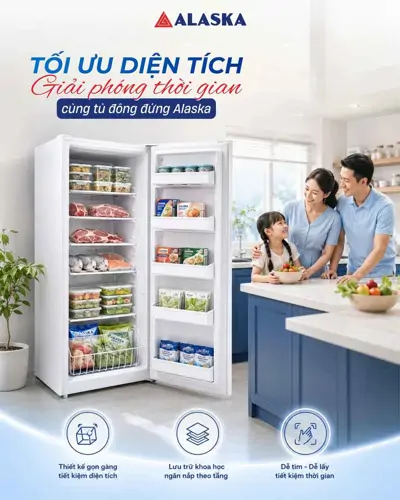 Tối ưu diện tích, giải phóng thời gian cùng tủ đông đứng Alaska