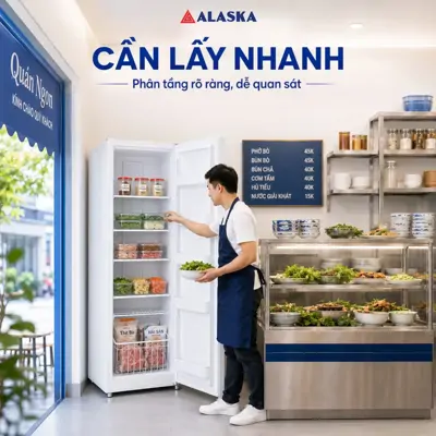 Tủ đông đứng nhiều ngăn Alaska: Giải pháp "cần lấy nhanh", không lẫn mùi, tối ưu diện tích