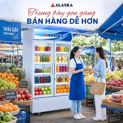 Trưng bày gọn gàng, bán hàng dễ hơn cùng tủ mát Alaska chính hãng