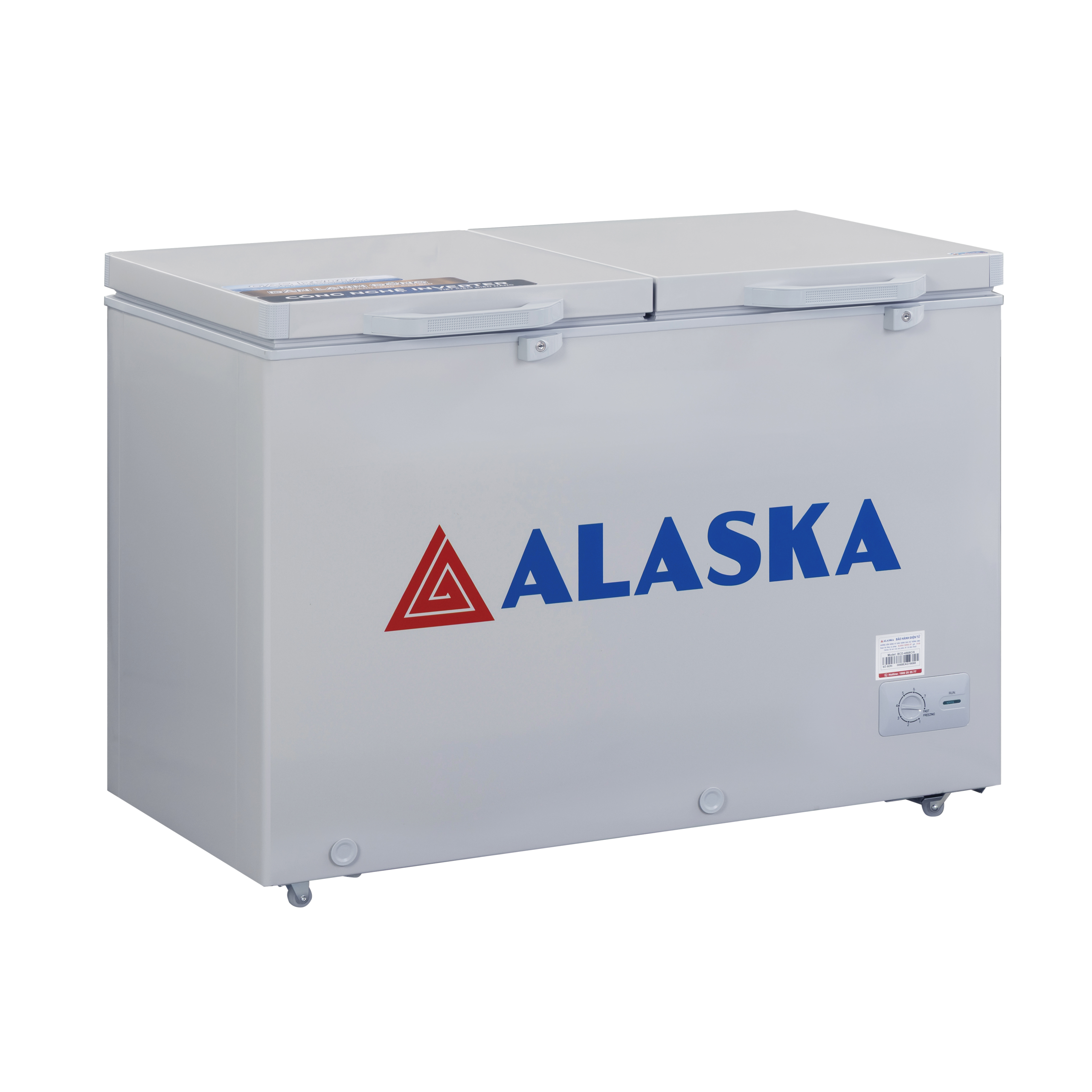 Tủ đông Alaska BCD-4568CIX mẫu mới mặt kính cường lực màu xám