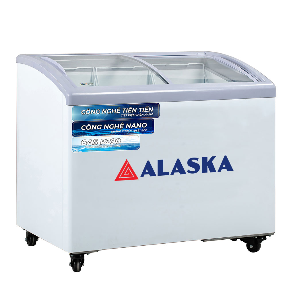 Tủ Đông Kính Cong Alaska KC-210 (300 Lít) Chuyên Trưng Bày
