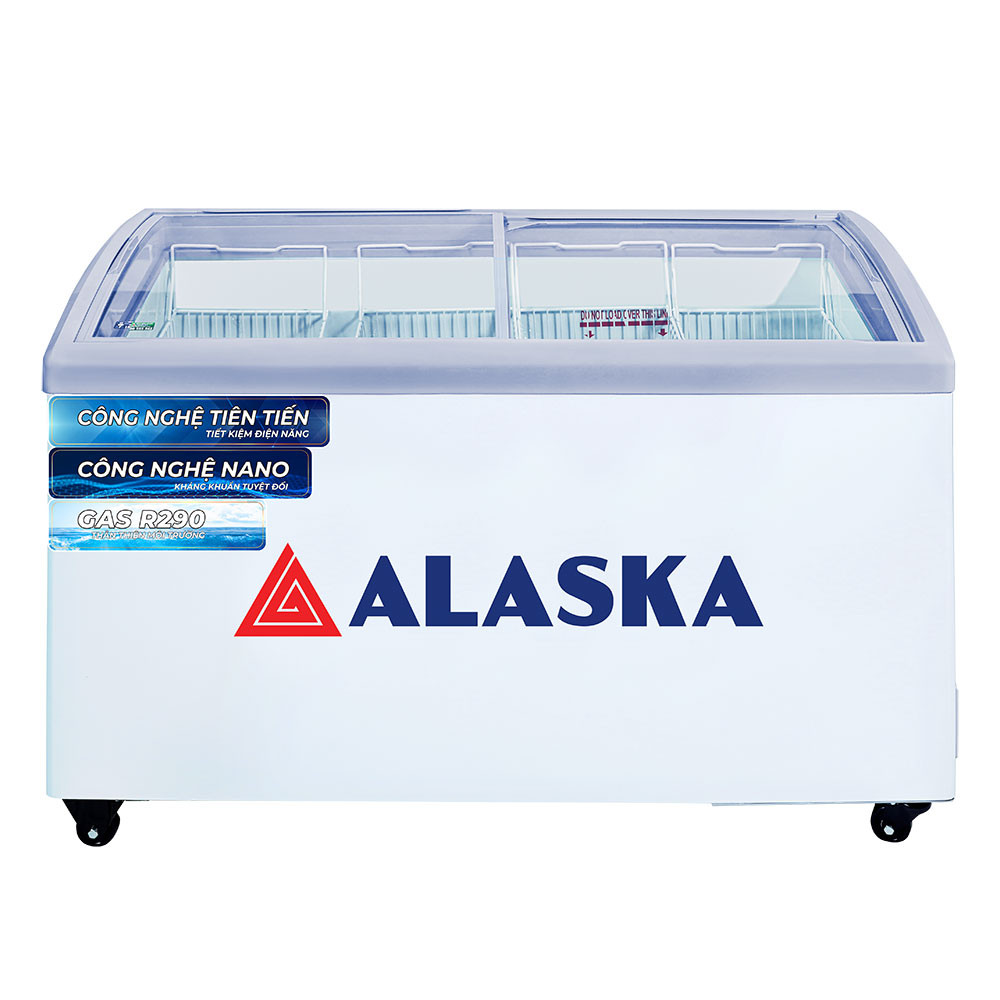 Không gian trưng bày kem và thực phẩm rộng rãi của tủ đông Alaska KC-310
