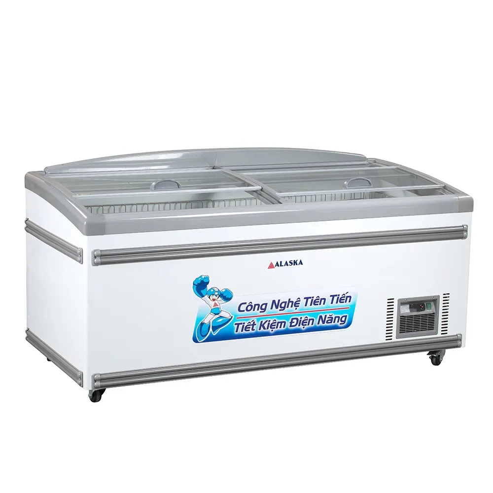 Giải pháp trưng bày đảo siêu thị tối ưu với tủ kính phẳng Alaska KN-450
