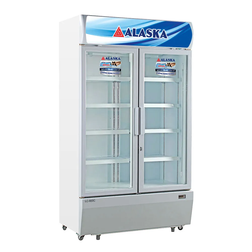Tủ mát 2 cánh Alaska LC-800C dàn lạnh ống đồng dung tích 800 lít