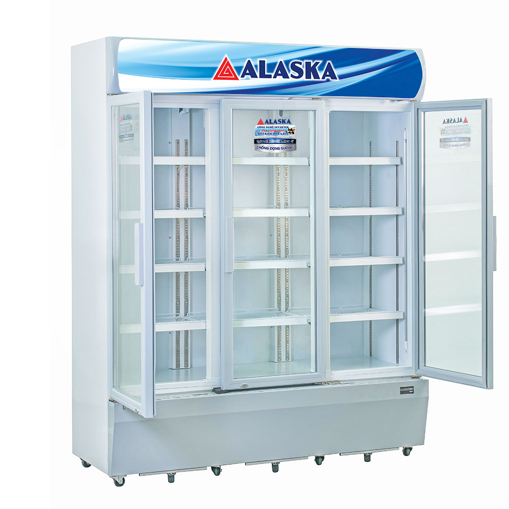 Hệ thống 12 kệ chứa siêu rộng và khả năng tiết kiệm điện vượt trội trên tủ mát 3 cánh Alaska LCI-1200C3