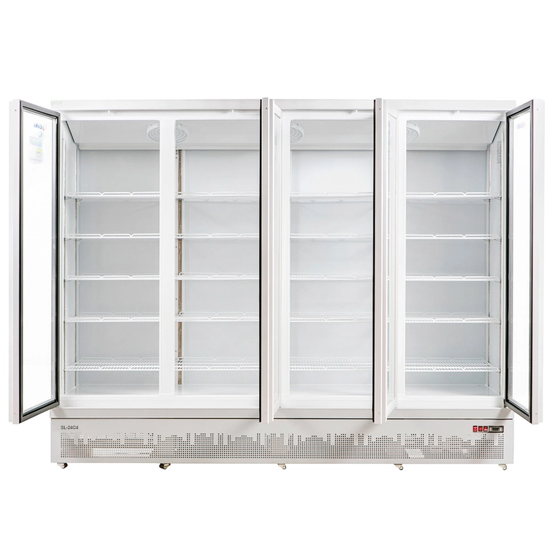 tủ mát 4 cánh siêu thị dung tích lên đến 2400 lít sử dụng dàn lạnh đồng SL 24C4