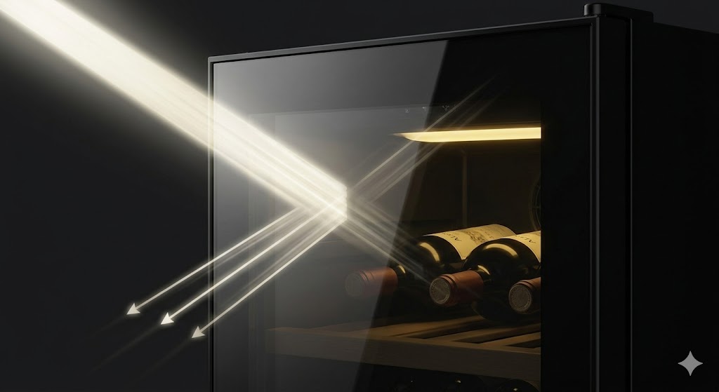 Công nghệ kính chống tia UV trên tủ ướp rượu vang Alaska