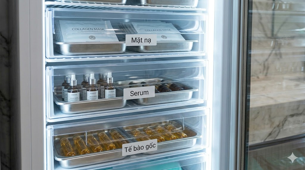 Cách phân loại và sắp xếp mỹ phẩm trong các ngăn tủ đông đứng Alaska