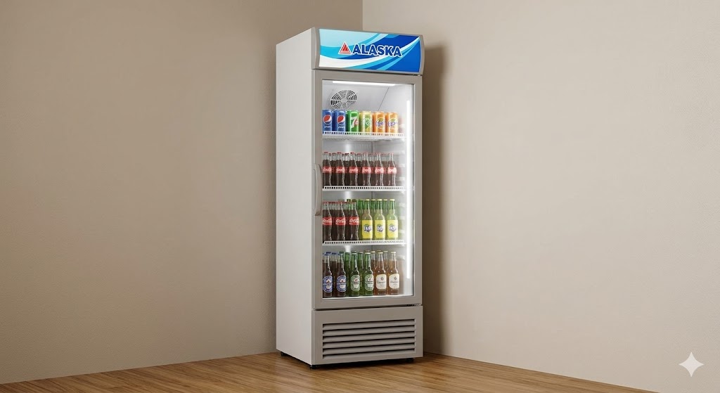 Tủ mát Alaska 1 cánh trưng bày nước giải khát gọn gàng